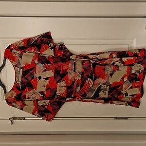 Outback Red, khaki, and black dress